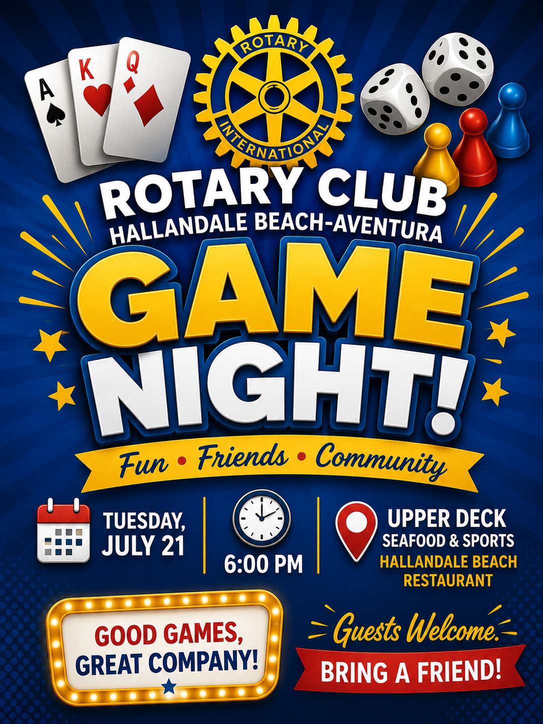 'Game Night: Tue., Jul 21, @ 6:00 pm